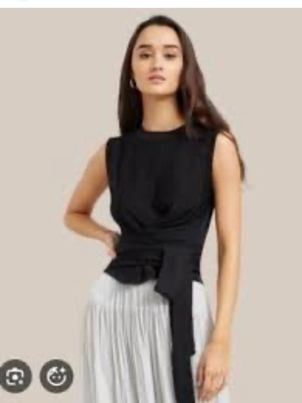 Modern Citizen Black Sleeveless Wrap Tie Top